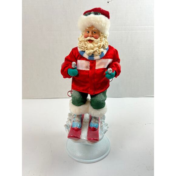 Vintage KSA Fabriché Skiing Santa Figurine Powder Hound Christmas Decor 12” - Picture 4 of 11
